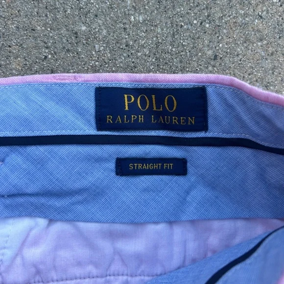 Polo Ralph Lauren Pink Shorts 100% Linen Men Size 30 - Picture 2 of 5